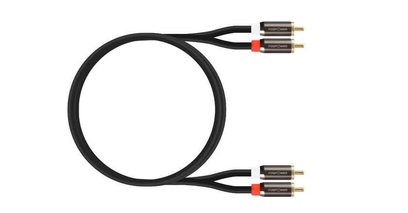 FosPower 2 RCA M/M Stereo-Audiokabel für Auto-Audio