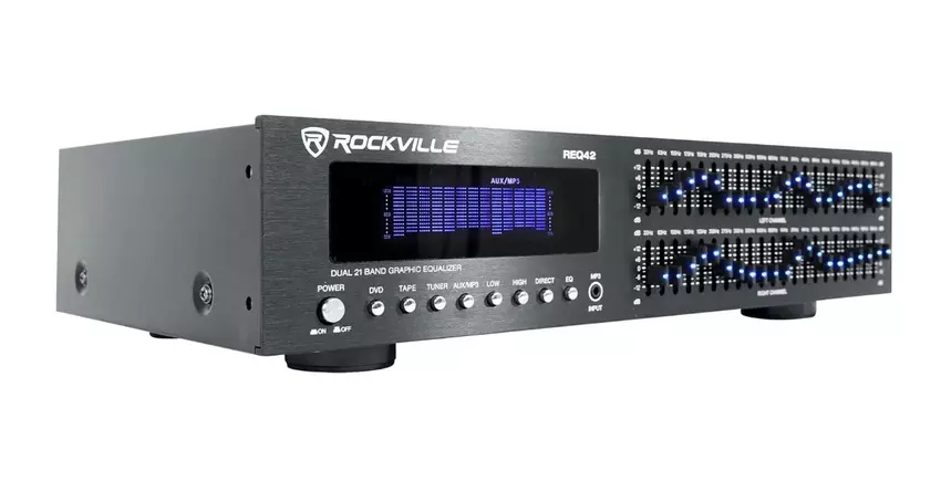 Rockville REQ42-S 2 x 21 Parametrischer Equalizer für Heimaudio