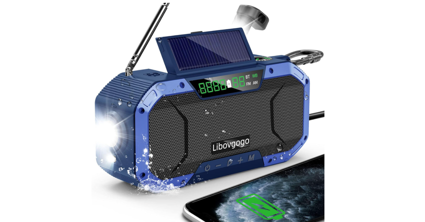 Garinosen DF-580 Notfall-FM-Radio mit Bluetooth-Lautsprecher