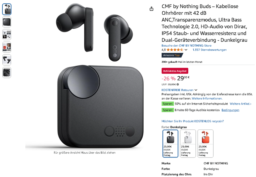 Screenshot der CMF Buds