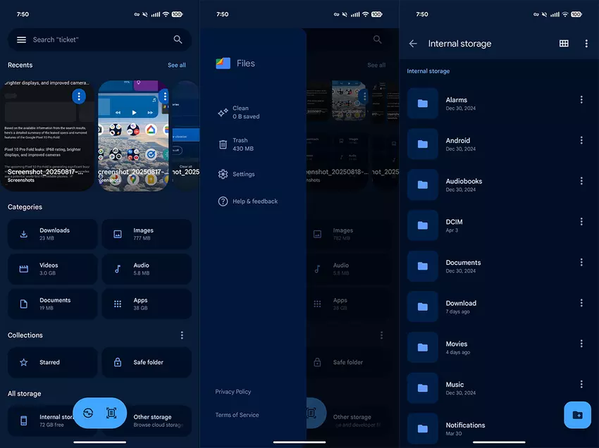 Google rollt weiterhin sein neues Material 3 Expressive Design aus - Dateimanager erhält Update (Bild)