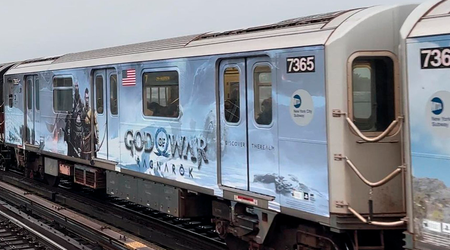Nächster Halt: Midgard: Sony hat die New Yorker U-Bahn so gestaltet, dass sie wie God of War Ragnarok aussieht