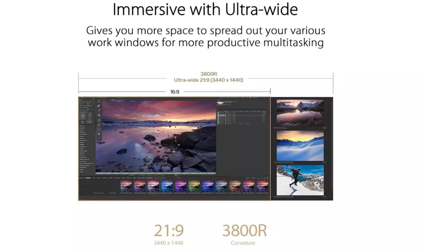 ASUS ProArt Display PA34VCNV Ultrawide-Monitor für Produktivität