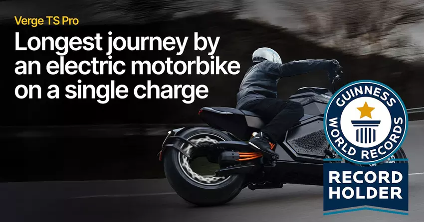 Verge TS Pro Elektromotorrad stellt Reichweitenrekord mit einer einzigen Ladung auf