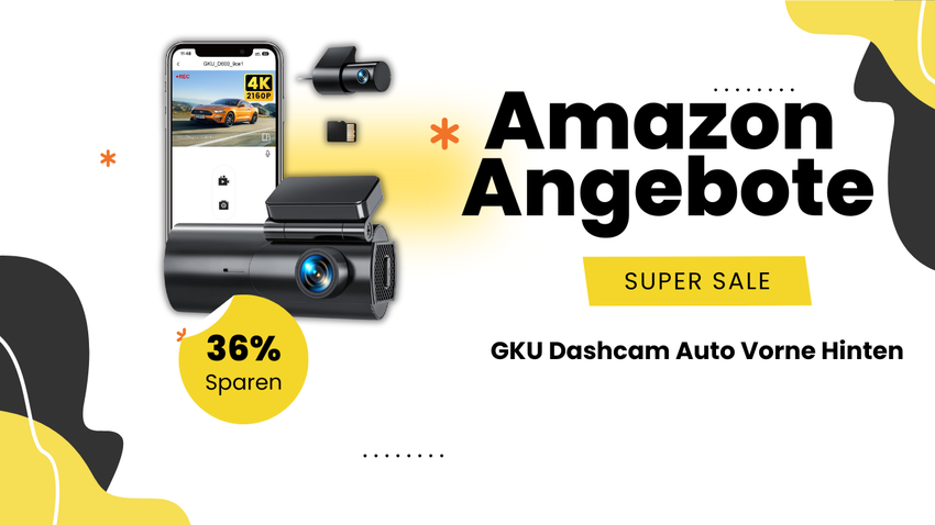 GKU Dashcam Auto mit 4K Vorne und Hinten – Jetzt 40€ reduziert!