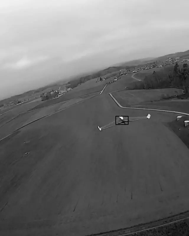 Blick von der Kamera der Gobi-Interceptor-Drohne