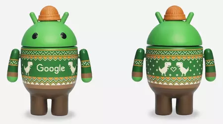 Google veröffentlicht festliche Android-Figur mit hellem Pullover und Hut