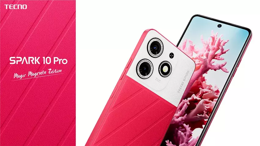 Tecno Spark 10 Pro hat eine Magic Magenta Edition Modifikation mit einem leuchtenden und farbwechselnden Deckel erhalten
