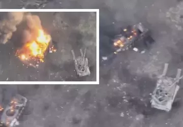 Ukrainische Streitkräfte zerstörten zwei russische T-80BV-Panzer ...