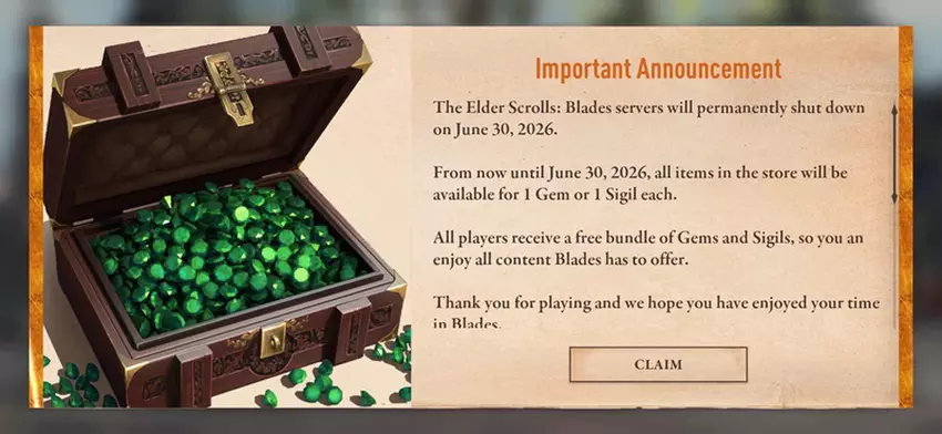 The Elder Scrolls: Blades - Abschiedsbild