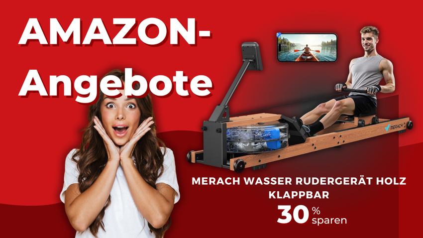 MERACH Holz-Rudergerät mit Wasserwiderstand – 120€ Ersparnis bei 30% Nachlass!