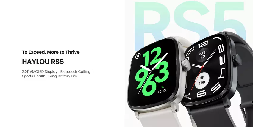 Haylou RS5: 2,01″ AMOLED-Display, Anrufunterstützung, SpO2-Sensor, IP68-Schutz und bis zu 15 Tage Akkulaufzeit für $39