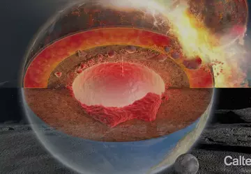 Riesige Teile des alten Planeten Theia, ...