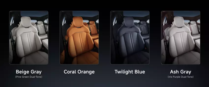 Farbeoptionen der Karosserie des Xiaomi YU7