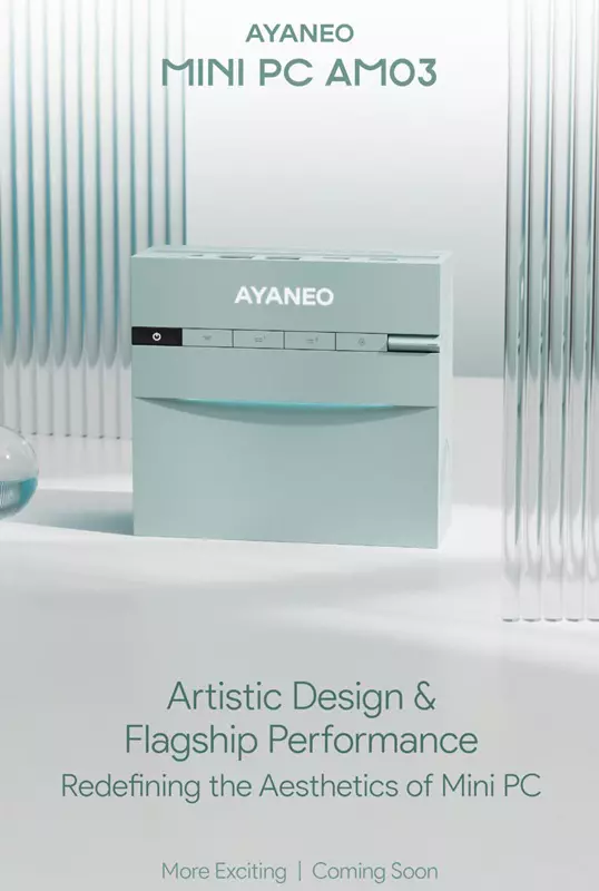 Mini-PC Ayaneo AM03 im Stil eines altmodischen CD-Players