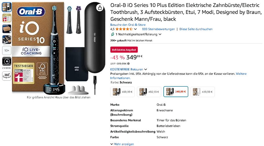 Screenshot der iO Series 10 Plus