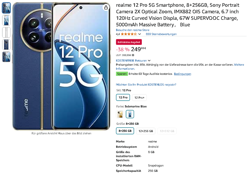 Screenshot der realme 12 Pro 5G