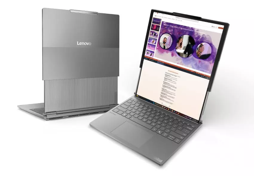 Bild von Lenovo Rollable Laptop in erweiterter Ansicht