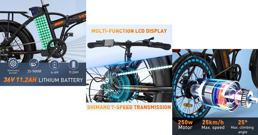HITWAY BK11 E-Bike 20" Klapprad für große Jungs