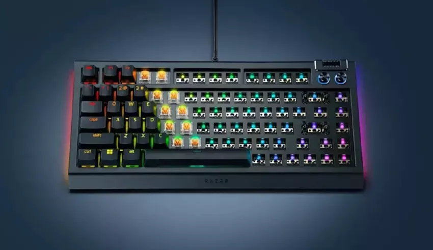 Für diejenigen, die Anpassungen lieben: Razer hat die BlackWidow V4 75% Barebones eingeführt - eine mechanische Tastatur ohne Tasten