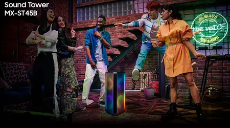 Samsung Sound Tower MX-ST45B: Drahtloser 160-Watt-Lautsprecher mit Beleuchtung, IPX5-Schutz und bis zu 12 Stunden Akkulaufzeit