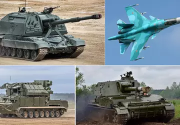 T-72-Panzer, Msta- und Akatsiya-Haubitzen, Su-34-Kampfjets, Tor- ...