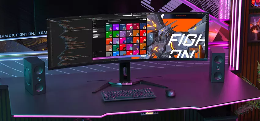 Gigabyte enthüllt einen gebogenen QD-OLED-Gaming-Monitor mit KI-Algorithmus zur Vermeidung von Einbrennen