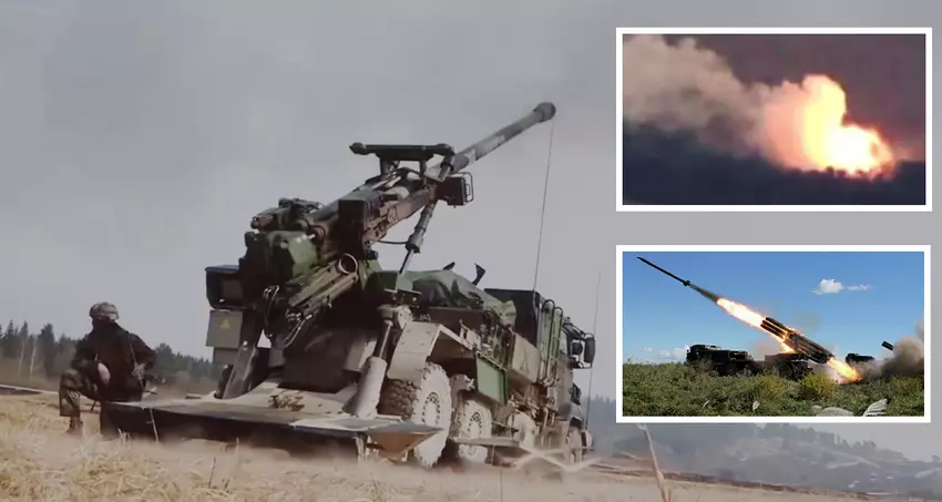 Panzerhaubitze CAESAR zerstört präzise das russische Mehrfachraketen-System BM-27 Uragan