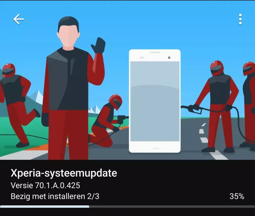 Android 15 Update-Benachrichtigung auf dem Xperia 10 VI Smartphone