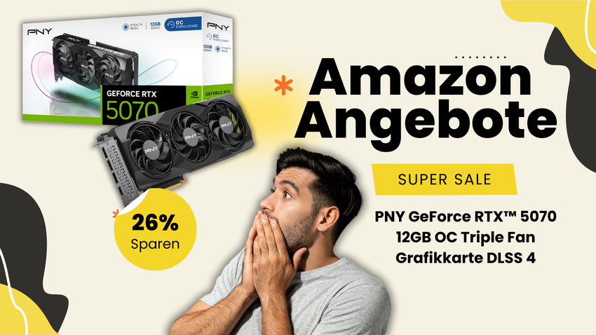 PNY GeForce RTX™ 5070 – Next-Gen Gaming-Power mit 26% Ersparnis