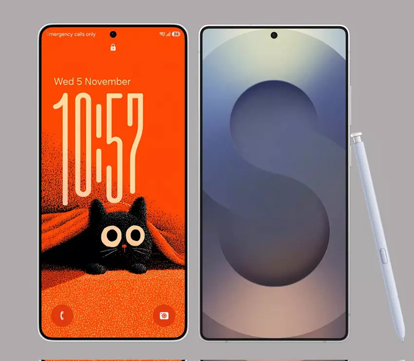 Render des Galaxy S26 Ultra und Galaxy S25 Ultra