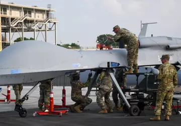 Die US-Drohne Gray Eagle 25M wird ...