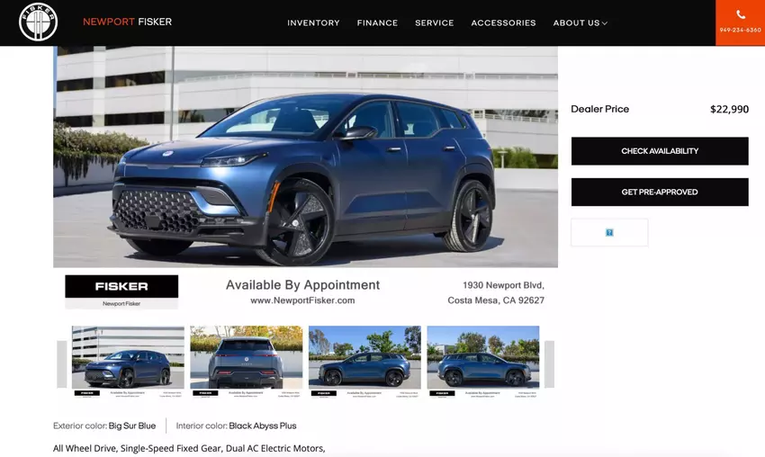 Fisker Ocean crossover zum Verkauf.