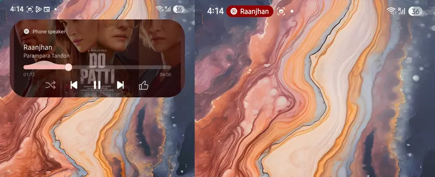 Demonstration des neuen Multimedia-Widgets in erweiterter und eingeklappter Form