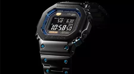 Die neue G-Shock MRG-B5000BA-1JR mit Titangehäuse und blauen Akzenten erscheint im Online-Angebot von Casio