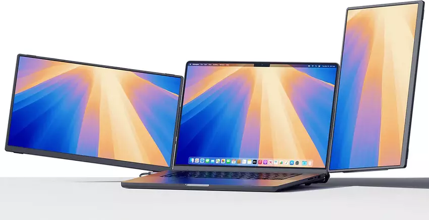 Ein Laptop - drei Bildschirme: Jsaux hat den tragbaren FlipGo Horizon mit zwei Bildschirmen vorgestellt