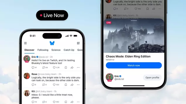 Bluesky hat Live Now für alle ...