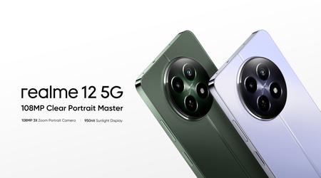 realme 12 5G: 120Hz AMOLED-Display, MediaTek Dimensity 6100+ Chip, 108 MP-Kamera und 5000 mAh-Akku zu einem Preis ab $205
