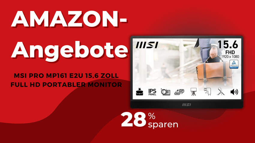 MSI PRO MP161 E2U 15,6" Portabler Monitor – 39€ Rabatt verfügbar!