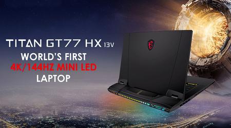 MSI Titan GT77 - Gaming-Laptop mit Core i9-13980HX, GeForce RTX 4090 und 144Hz 4K UHD Mini LED Display für $5299