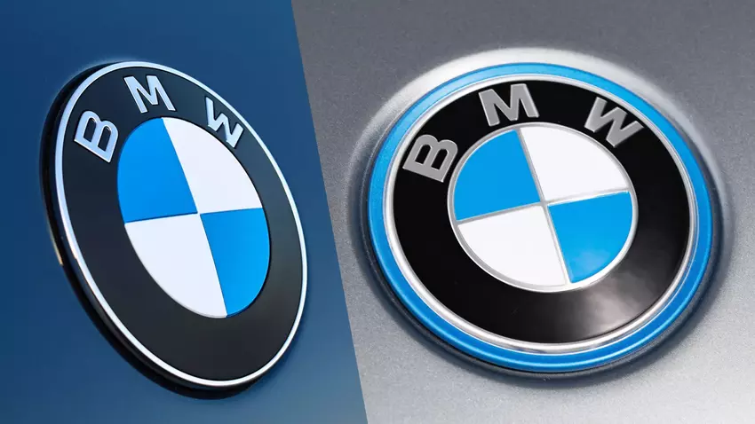 Aktualisierte und alte Versionen des BMW-Emblems