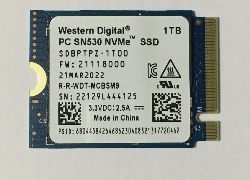 Western Digital SN530 steam deck kompatible ssd