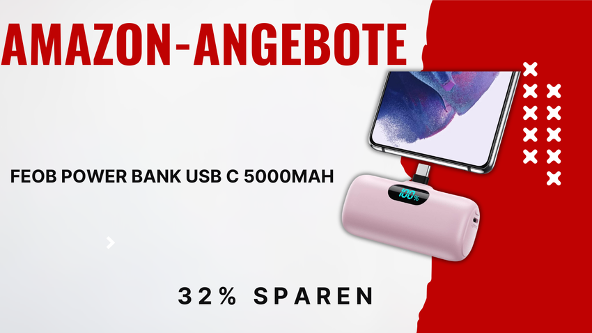 Feob Power Bank USB C 5000mAh – Kompakte Ladelösung mit 32% Ersparnis!