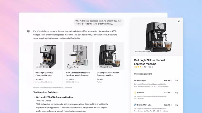 OpenAI hat ChatGPT aktualisiert - jetzt schlägt der Chatbot vor, was man online kaufen kann