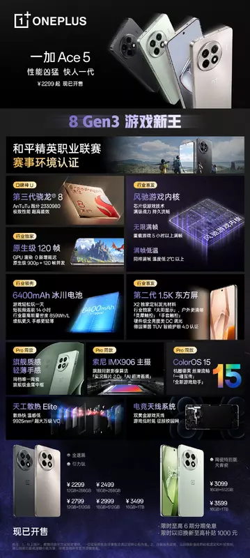 Grundlegende Informationen zum OnePlus Ace 5. Illustration: OnePlus