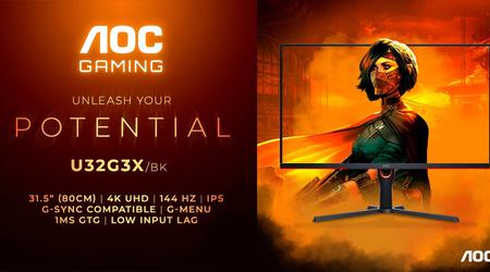 4K UHD, 144Hz-Display und HDMI 2.1 für £650 - AOC Gaming U32G3X/BK Monitor angekündigt