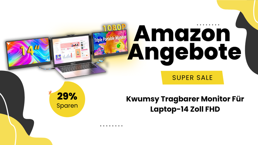 Kwumsy 14 Zoll Tragbarer Laptop-Monitor - 85€ Rabatt!