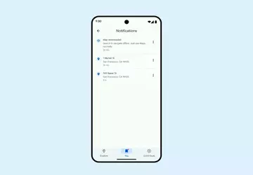 Eine vereinfachte untere Google Maps-Leiste erscheint ...