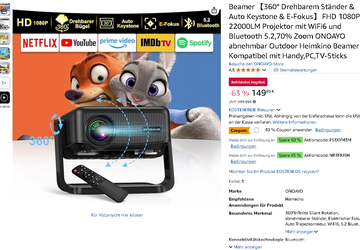 ONOAYO AY3 Beamer mit 360° Rotation ...