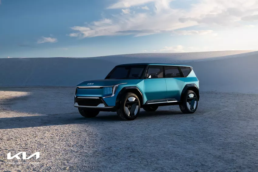 Rivian R1S und Tesla Model X-Konkurrent: Kia zeigt Teaser des künftigen Elektro-SUV EV9
